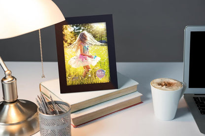 RPJC 5x7 Picture Frames Made of Solid Wood High Definition Glass for Table Top Display and Wall Mounting Photo Frame Black
