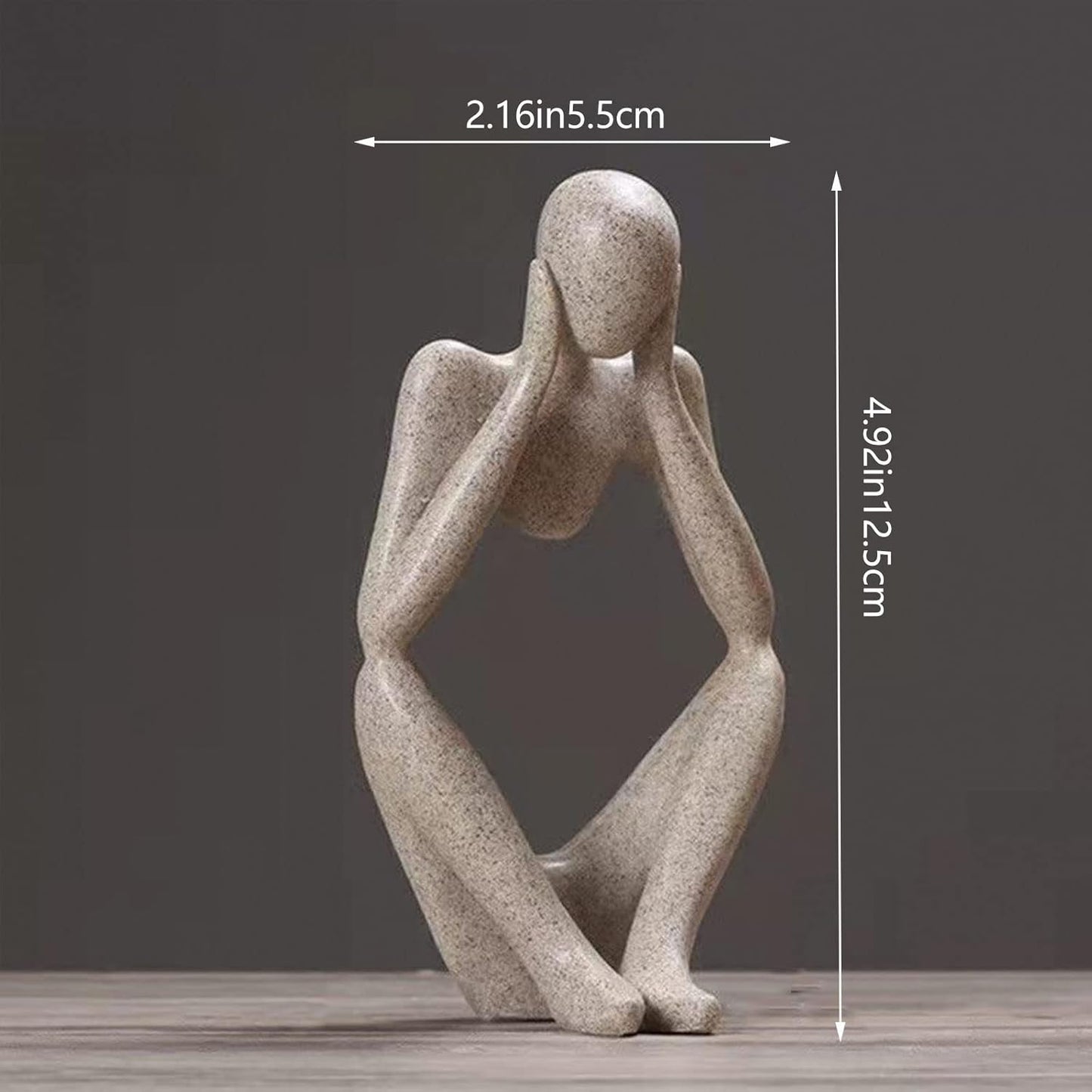 Thinker Statues And Sculptures, Sandstone Resin Thinker Statue Ornaments, Abstract Style Sculptures, Housewarming Gifts, Housewarming Decorations, Living Room Dining Desk Decorations (Right, Small)