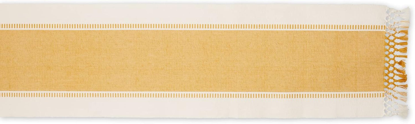 DII Dobby Stripe Woven Table Runner, 13x72-inch, French Blue