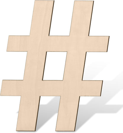 17 inch Large Wooden Sign & for Wall Decor, Big Wood Symbol &, Giant Paintable Blank Wooden Shapes for Crafts, Unfinished Wood Cutouts for Birthday Party, Rustic Wedding, Christmas Decor, Baby Shower