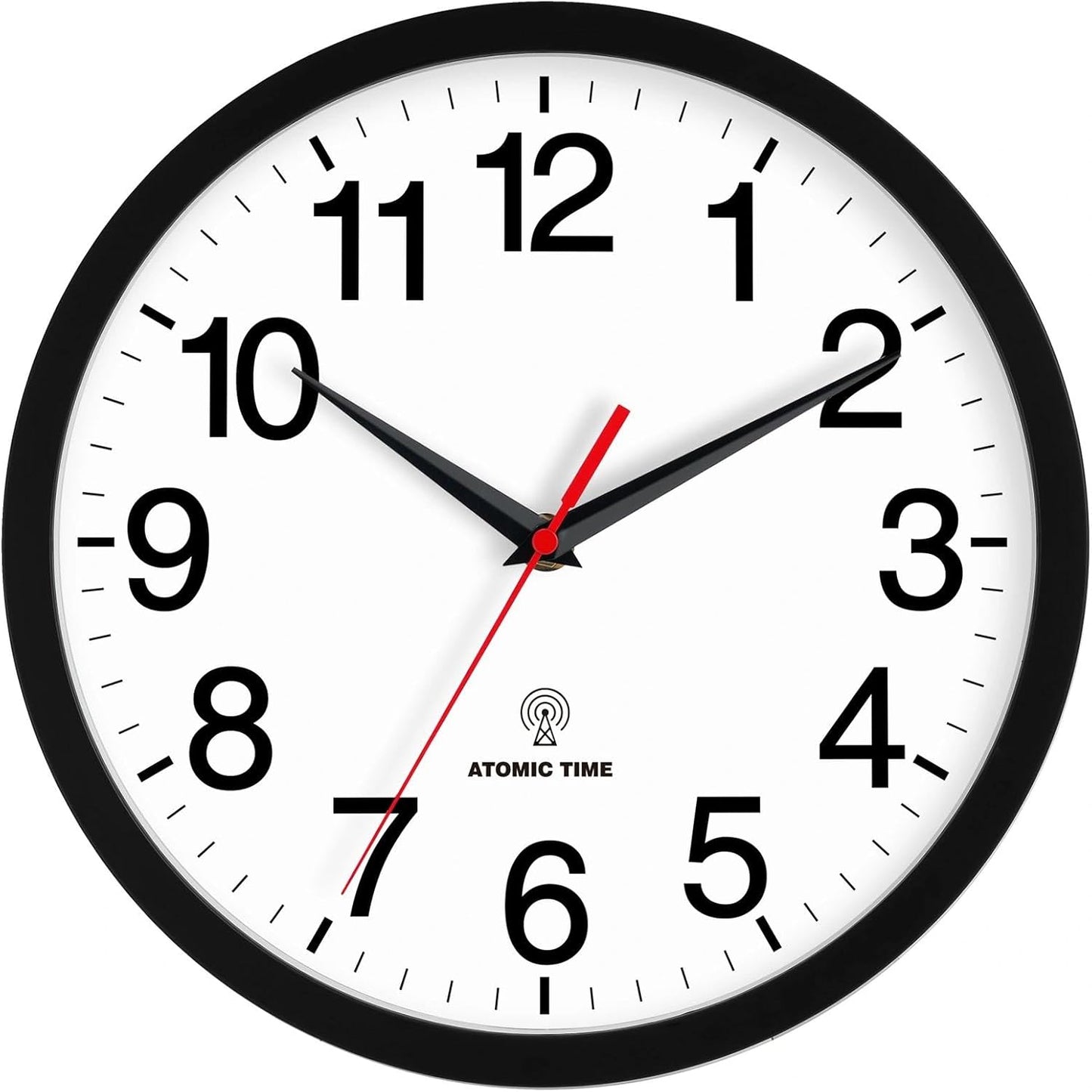 Rohioue Wall Clock Modern 8 Inch Battery Operated Silent Non Ticking Small Analog Clock for Living Room Office Home Bedroom Kitchen Bathroom(Black)