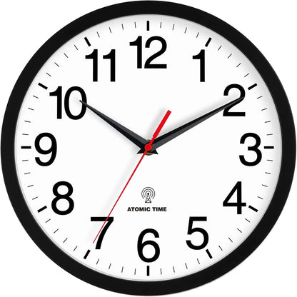 Rohioue Wall Clock Modern 8 Inch Battery Operated Silent Non Ticking Small Analog Clock for Living Room Office Home Bedroom Kitchen Bathroom(Black)