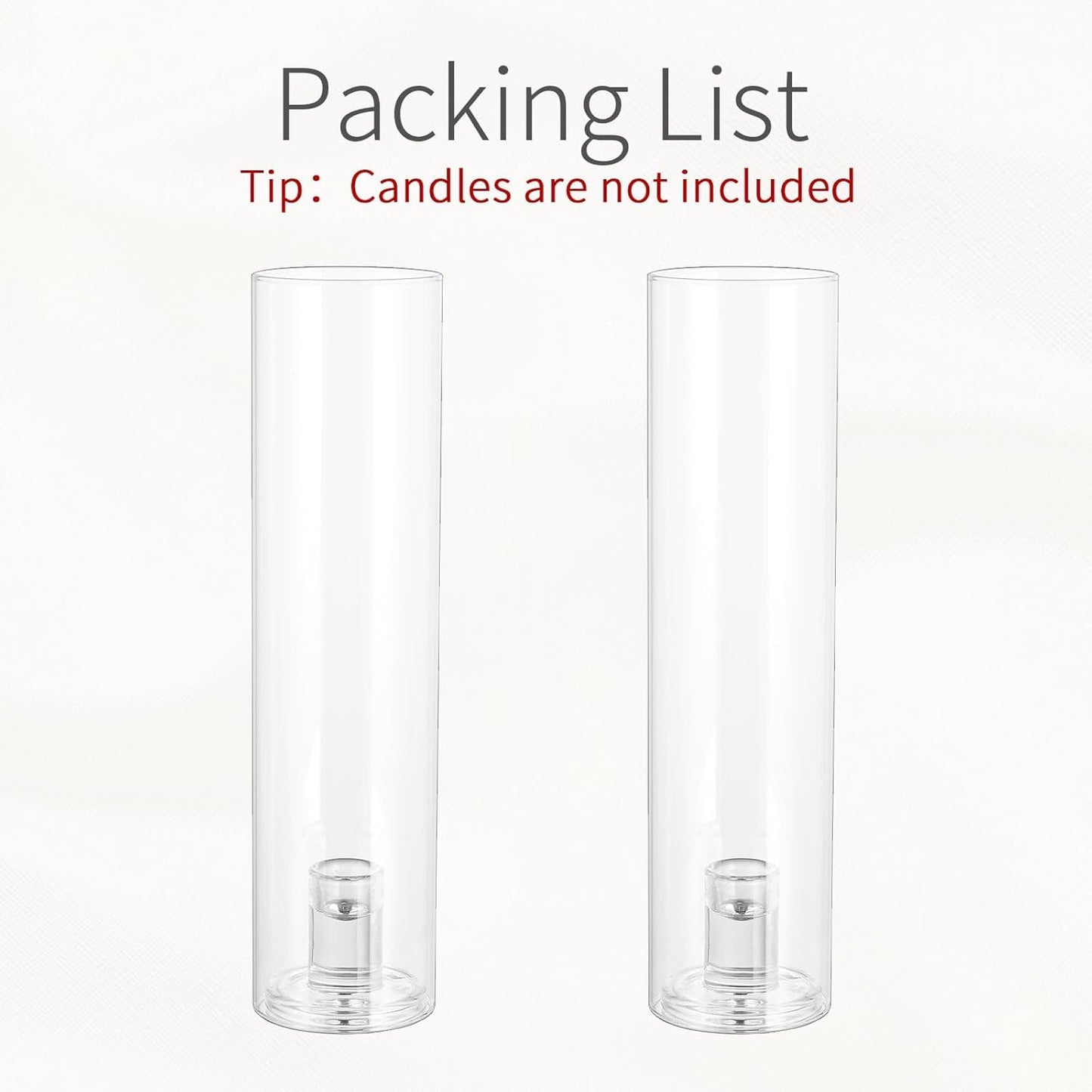 Glass Hurricane Candle Holder: 12" Tall Candlestick Holder Bulk with Cylinder Windproof Cover Set of 6 Clear Taper Candle Holders for Wedding Party Birthday Christmas Decor