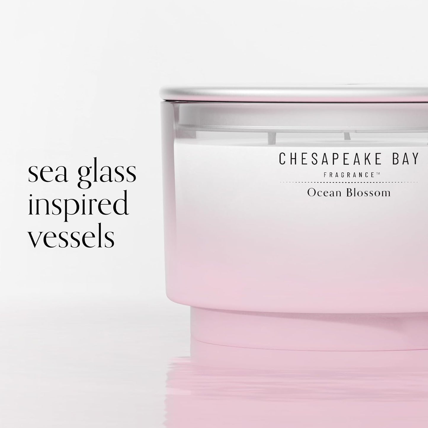 Chesapeake Bay, 11oz Marine Drift Scented Candle, Mood Evoking Fragrance, Textured Sea Glass-Inspired Jar, Premium Soy Blend Wax with Essential Oils, Coastal Fragrance for Home Décor or Gifting