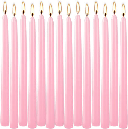 30-Pack 10-Color Taper Candles - 10 Inch Dripless & 10-Hour Burn｜Wedding/Birthday/Home Decor with Premium Wax