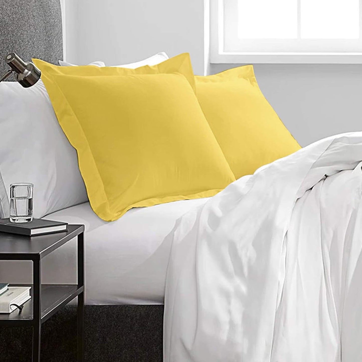 NTBAY Cotton 26x26 Euro Sham Covers - 500 Thread Count Egyptian Cotton Euro Pillow Covers, 2 Pack Super Soft and Breathable 26x26 Pillow Covers, Square Pillow Cases, White