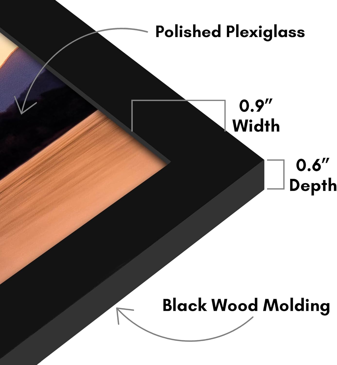 Americanflat 12x18 Poster Frame with Shatter-Resistant Glass - Signature Collection - Gallery-Style Frames Made of Engineered Wood - Photo Frame for Wall Display - Black - Colors B
