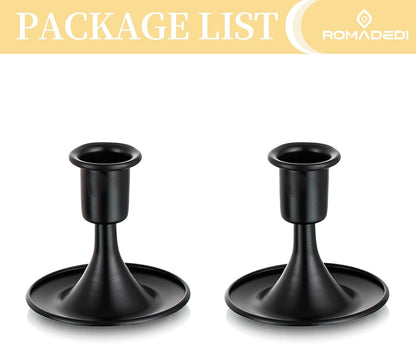 Candlestick Holders Taper Candle Holders, Romadedi Gold Candle Stick Candle Holder for Table Centerpiece, Wedding Reception, Festive Christmas Mantel Decoration or Home Decor, Set of 2