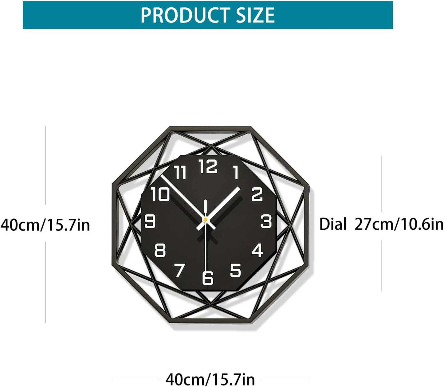 Modern Wall Clocks for Living Room Decor 12in Black Wall Clock Silent Non-Ticking Quartz Battery Operated for Office Kitchen Bedroom Bathroom Minimalist Small Clock Decoration Easy to Read