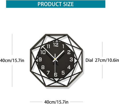 Modern Wall Clocks for Living Room Decor 12in Black Wall Clock Silent Non-Ticking Quartz Battery Operated for Office Kitchen Bedroom Bathroom Minimalist Small Clock Decoration Easy to Read