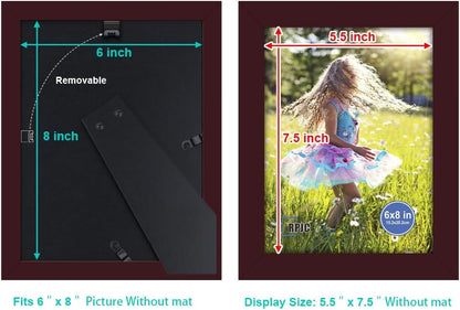 RPJC 5x7 Picture Frames Made of Solid Wood High Definition Glass for Table Top Display and Wall Mounting Photo Frame Black