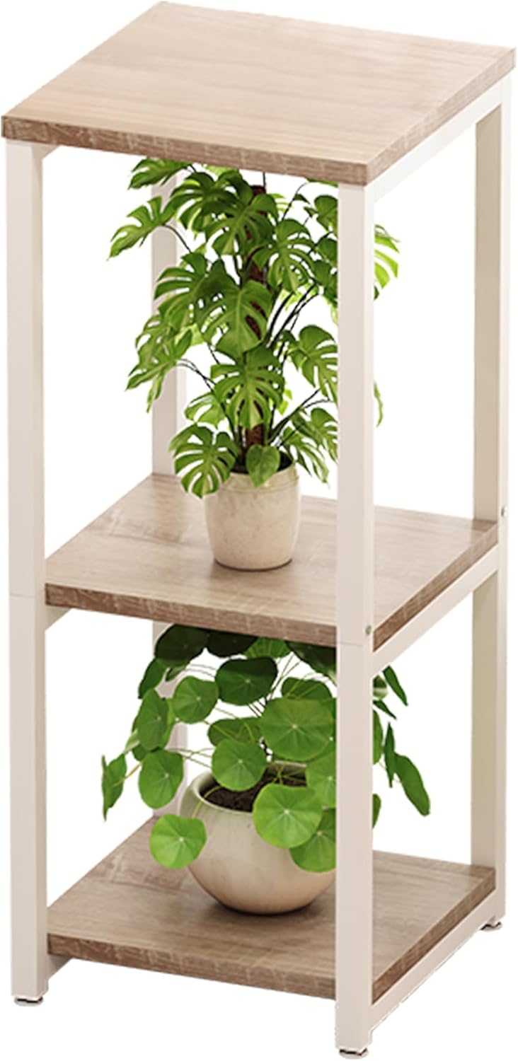 Plant Stand Indoor Corner Tall 2 Tier Metal Modern Flower Storage Plant Shelf Holder for Living Room Balcony Garden,Black (2 Tier-Black Round)