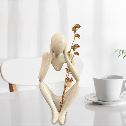 Thinker Statues And Sculptures, Sandstone Resin Thinker Statue Ornaments, Abstract Style Sculptures, Housewarming Gifts, Housewarming Decorations, Living Room Dining Desk Decorations (Right, Small)