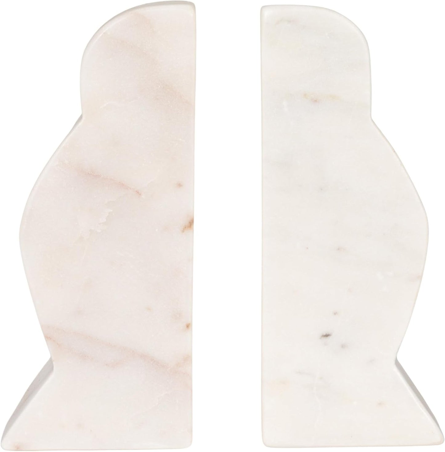 Creative Co-Op Decorative Travertine Wave Bookends, Natural, Set of 2