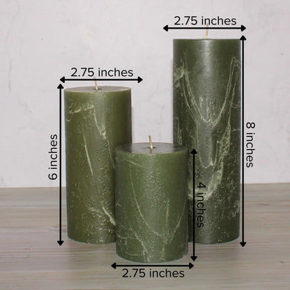 Simply Soson 3x6 inch Ivory Pillar Candles Set of 3, Rustic Texture, Unscented Ivory Candles, Dripless Candles, 3 inch Pillar Candles Ideal as Wedding, Parties, Spas, Dinner, Home Decoration, Church