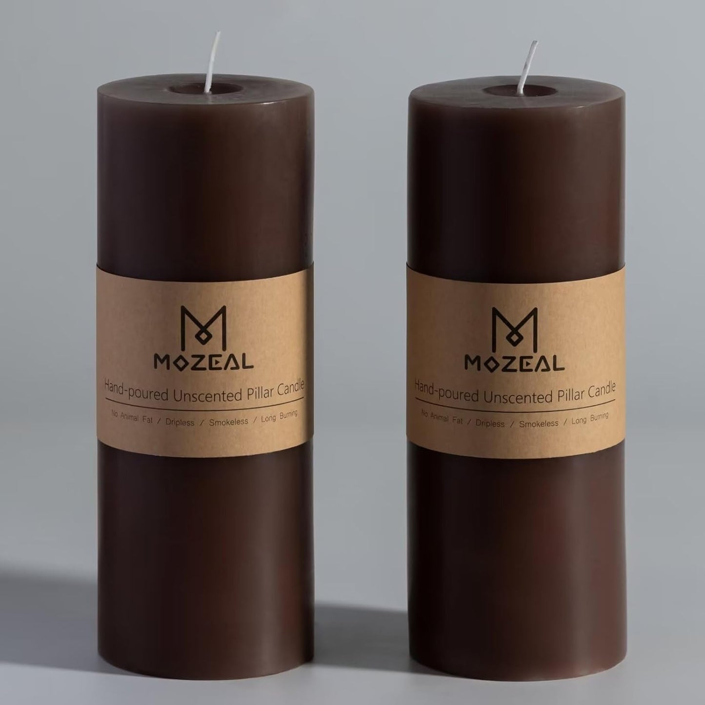 MOZEAL 3" x 4" Hand-Poured Unscented Candle,Dripless Pillar Candle Set of 3,Long Clean Burning,Approx 72 Hours Burn Time,Rustic Country Style,Wedding,Dinner,Christmas and Home Decor,White