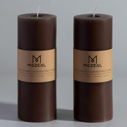 MOZEAL 3" x 4" Hand-Poured Unscented Candle,Dripless Pillar Candle Set of 3,Long Clean Burning,Approx 72 Hours Burn Time,Rustic Country Style,Wedding,Dinner,Christmas and Home Decor,White