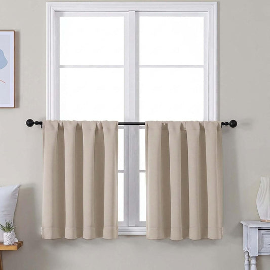 Simplebrand Ava Sage Green Blackout Curtains for Bedroom 63 Inch Length 2 Panels Set, Solid Thermal Insulated Energy Saving Rod Pocket Window Treatment Curtains Blackout Drapes, W40 x L63 Inch, Sage - Colors B
