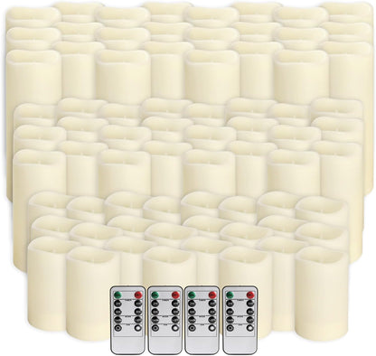 48- Pack of 3 Sizes of LED Flameless Candles.This Candle is Suitable for café, Fancy Restaurant, Bookstore and Other Scenes to Create a Relaxing and Romantic Atmosphere.