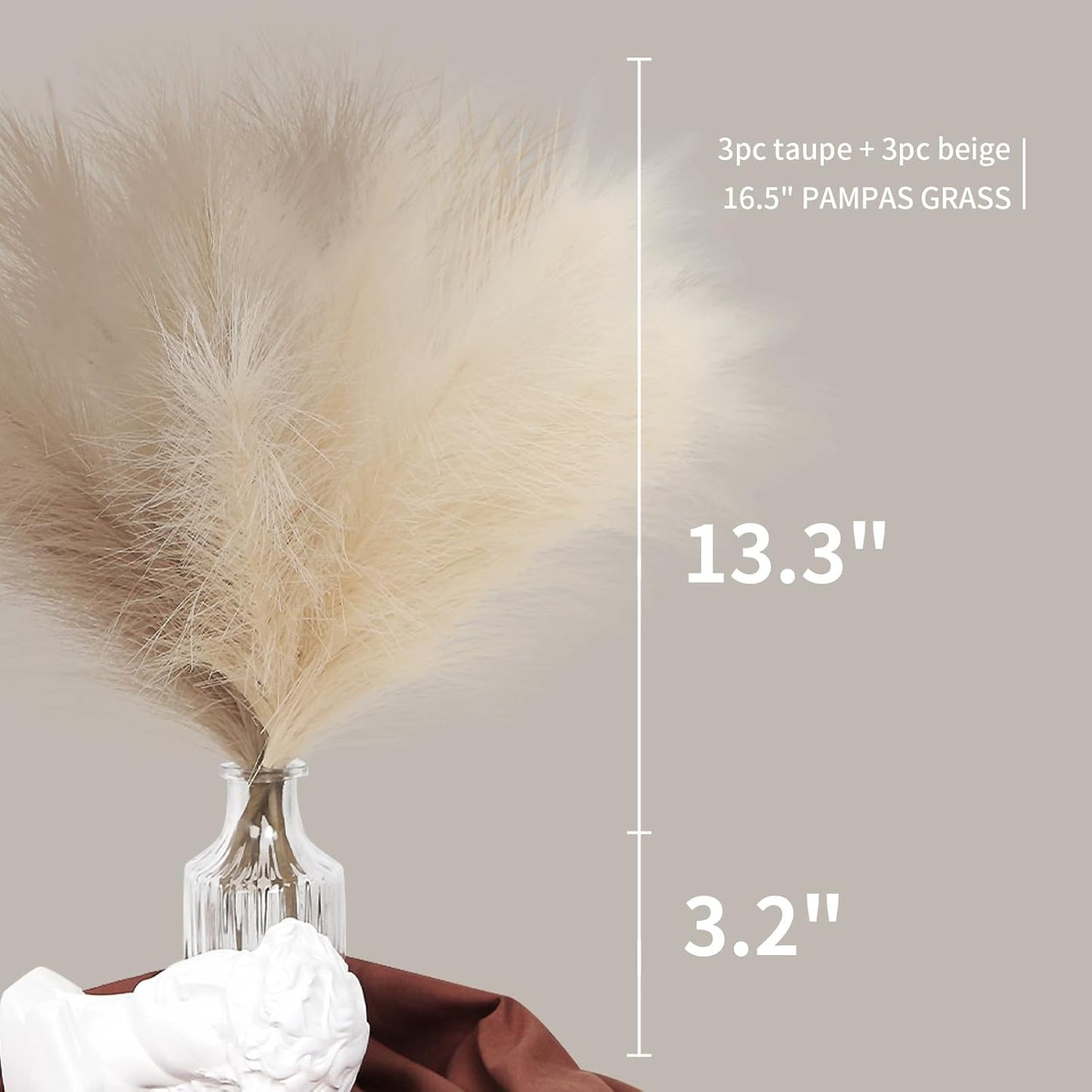 ZIFTY 7-Pcs 38"/3.1FT Faux Pampas Grass Large Tall Fluffy Artificial Fake Flower Bedroom Decor Boho Decor Bulrush Reed Grass for Vase Filler Farmhouse Home Wedding Decor (Beige Mixed)