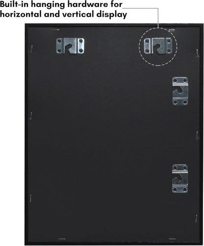 Americanflat Front Opening 11x14 Shadow Box Frame with Shatter-Resistant Glass - Silhouette Collection - Shadow Box Display Case for Tabletop and Wall Display - Black