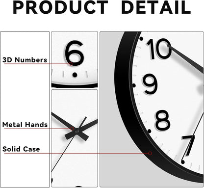 Roymnie Wall Clock Green, Silent Wall Clocks Battery Operated 8 Inch-Modern Non Ticking Analog Clock Decorative for Kitchen Office Bathroom Bedroom(Gold)