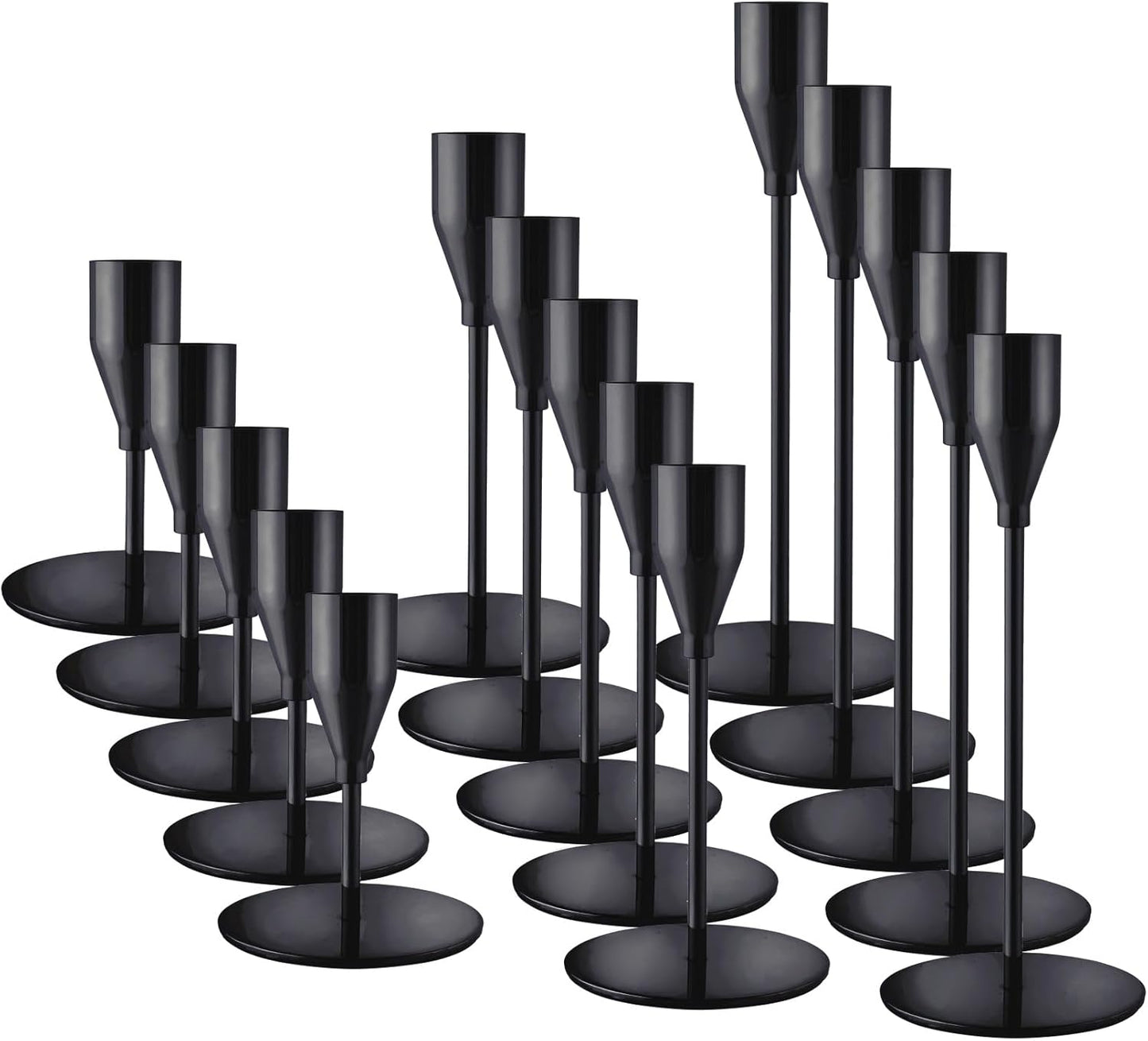 French Gold Taper Candle Holders for Wedding Table Centerpiece,Tall Taper Candlestick Holders Bulk Set of 6,Metal Candle Stick Holders for Dinning or Mantel Centerpiece,Party Home Decor
