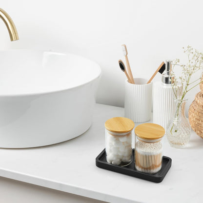 ALELION 11.7" Bathroom Vanity Tray for Counter - Acacia Wood Decorative Tray for Toilet Tank Makeup Perfume Jewelry Catchall Coffee Table - Wooden Kitchen Countertop Organizer for Soap Dispenser