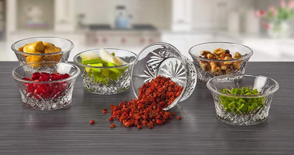 Godinger Bowl Set - Mini Crystal Prep, Dip, Dessert, Bar Dish Bowls - Set of 6, 2oz
