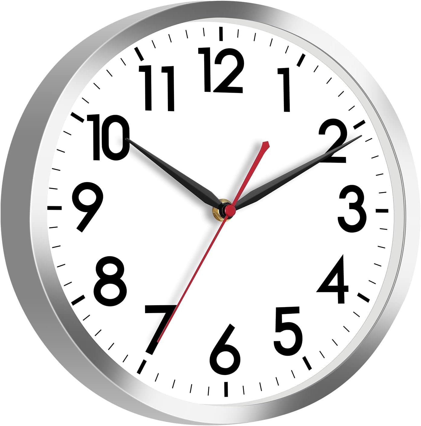 AKCISOT Wall Clock, Modern Small Wall Clocks Battery Operated 8 Inch, Silent Non-Ticking Analog Classic for Office, Home, Bathroom, Kitchen, Bedroom, School(Black)