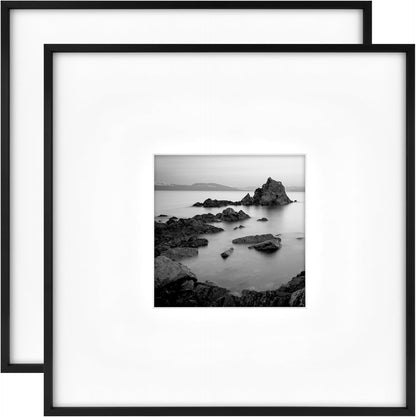 MCS Master & Co. Foundry Metal 18x18 Matted Picture Frame with 8x8 Photo Display, Black Vertical & Horizontal Wall Hanging Frame for Photos & Artwork (1-Pack)