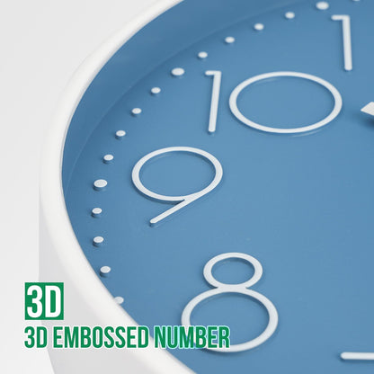 Wall Clock 12 Inch Non-Ticking Silent Modern Simple Style Round Decor Clock Gold Stereoscopic Dial Quartz Wall Clocks for Home/Office/School/Living Room/Bedroom/Kitchen