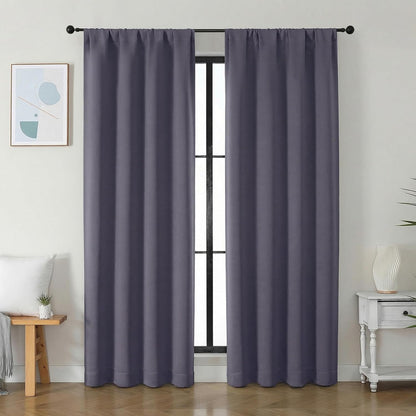 Simplebrand Ava Sage Green Blackout Curtains for Bedroom 63 Inch Length 2 Panels Set, Solid Thermal Insulated Energy Saving Rod Pocket Window Treatment Curtains Blackout Drapes, W40 x L63 Inch, Sage - Colors A