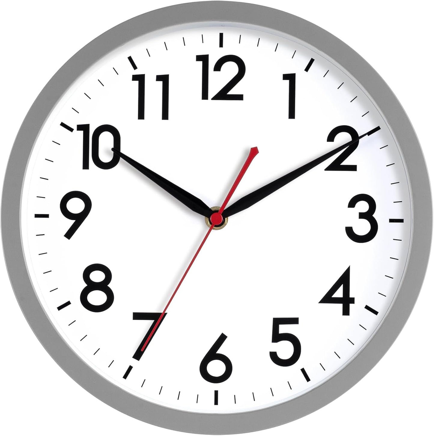 AKCISOT Wall Clock, Modern Small Wall Clocks Battery Operated 8 Inch, Silent Non-Ticking Analog Classic for Office, Home, Bathroom, Kitchen, Bedroom, School(Black)