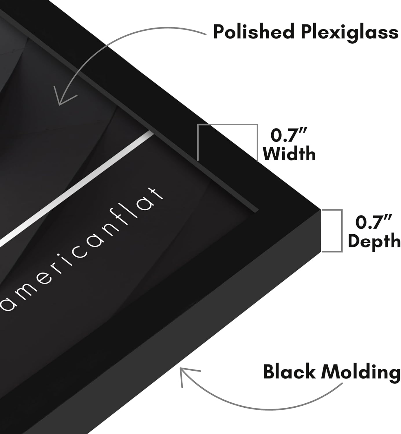 Americanflat 24x36 Poster Frame with Polished Plexiglass - Streamline Collection - Thin Border Picture Frame for Wall Display - Hanging Hardware Included - Black - Colors B