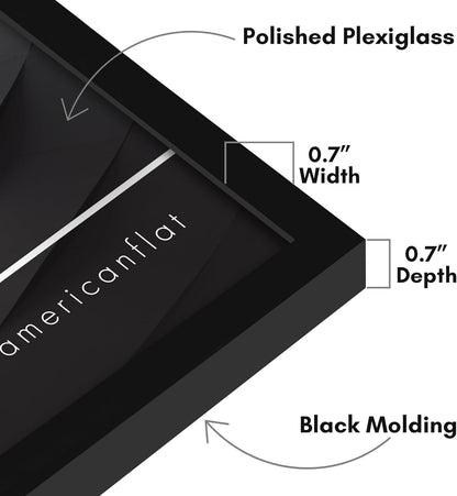Americanflat 24x36 Poster Frame with Polished Plexiglass - Streamline Collection - Thin Border Picture Frame for Wall Display - Hanging Hardware Included - Black - Colors B