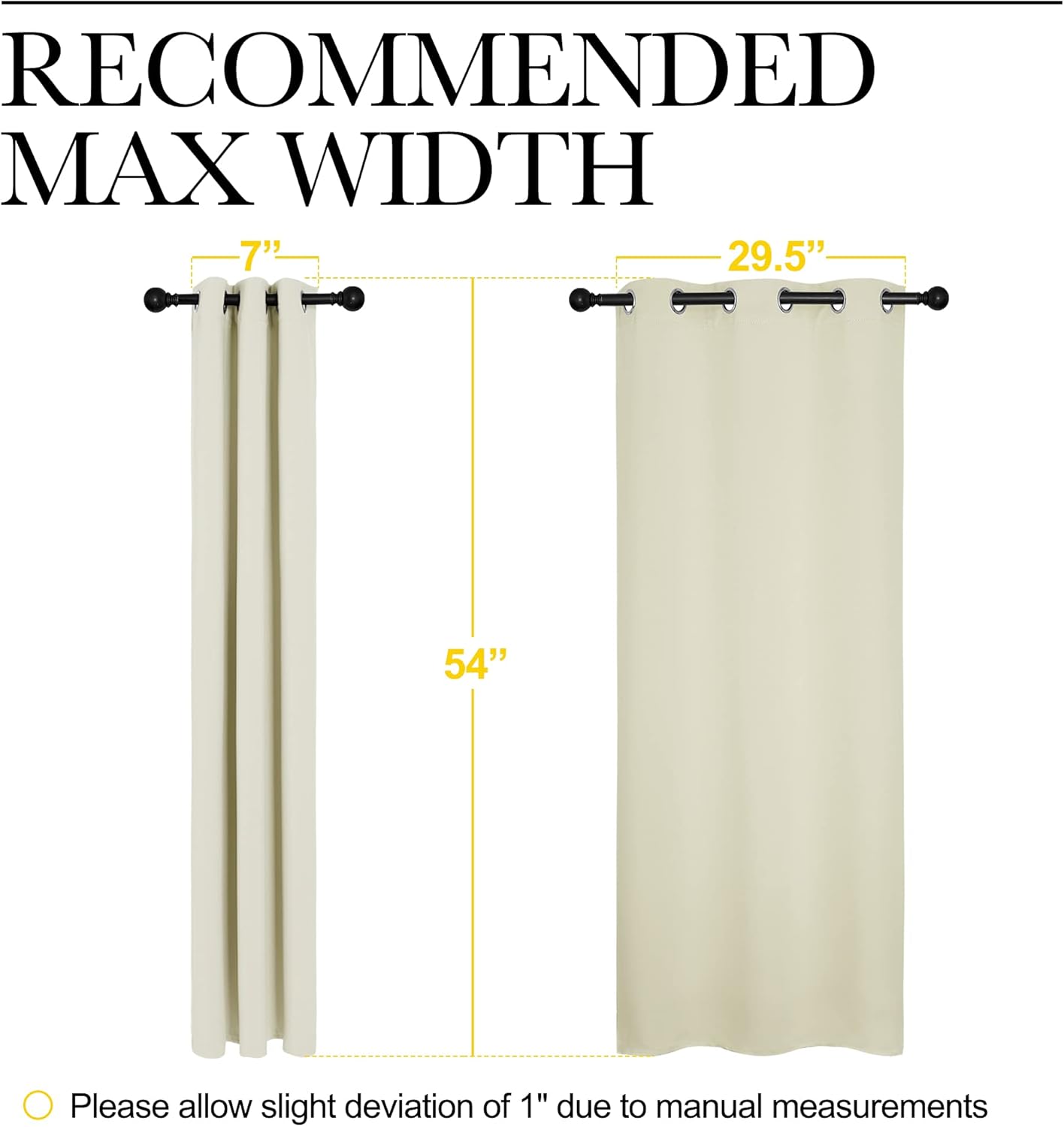 NICETOWN Halloween Pitch Black Solid Thermal Insulated Grommet Blackout Curtains/Drapes for Bedroom Window (2 Panels, 42 inches Wide by 63 inches Long, Black) - Colors C