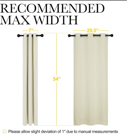 NICETOWN Halloween Pitch Black Solid Thermal Insulated Grommet Blackout Curtains/Drapes for Bedroom Window (2 Panels, 42 inches Wide by 63 inches Long, Black) - Colors C
