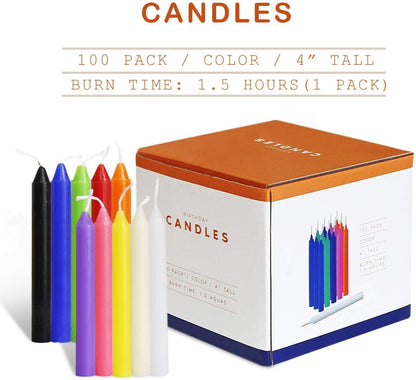 30-Pack 10-Color Taper Candles - 10 Inch Dripless & 10-Hour Burn｜Wedding/Birthday/Home Decor with Premium Wax