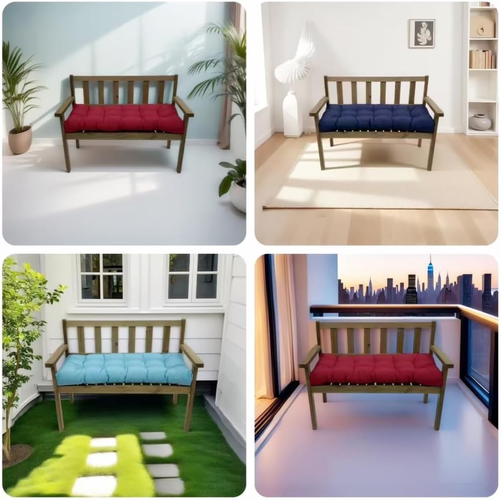 Bench Cushions for Indoor Furniture,Tufted Patio Bench Seat Cushion, Swing Seat Cushion,Garden Loveseat Cushions,Outdoor Cushions for Lounger Garden Furniture Patio (Navy Blue, 39.3x19.7)