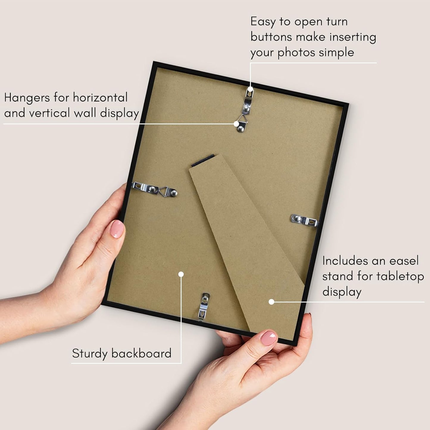 Americanflat 24x36 Poster Frame with Polished Plexiglass - Streamline Collection - Thin Border Picture Frame for Wall Display - Hanging Hardware Included - Black - Colors B