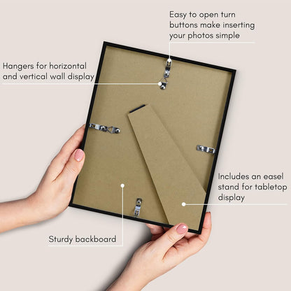 Americanflat 24x36 Poster Frame with Polished Plexiglass - Streamline Collection - Thin Border Picture Frame for Wall Display - Hanging Hardware Included - Black - Colors B