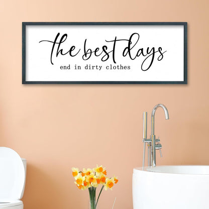 FZMHASLWW Gather Sign Wall Decor 32"×12" Large Wooden Framed for Dining Room Simple Home Kitchen Hanging Art (Wood)