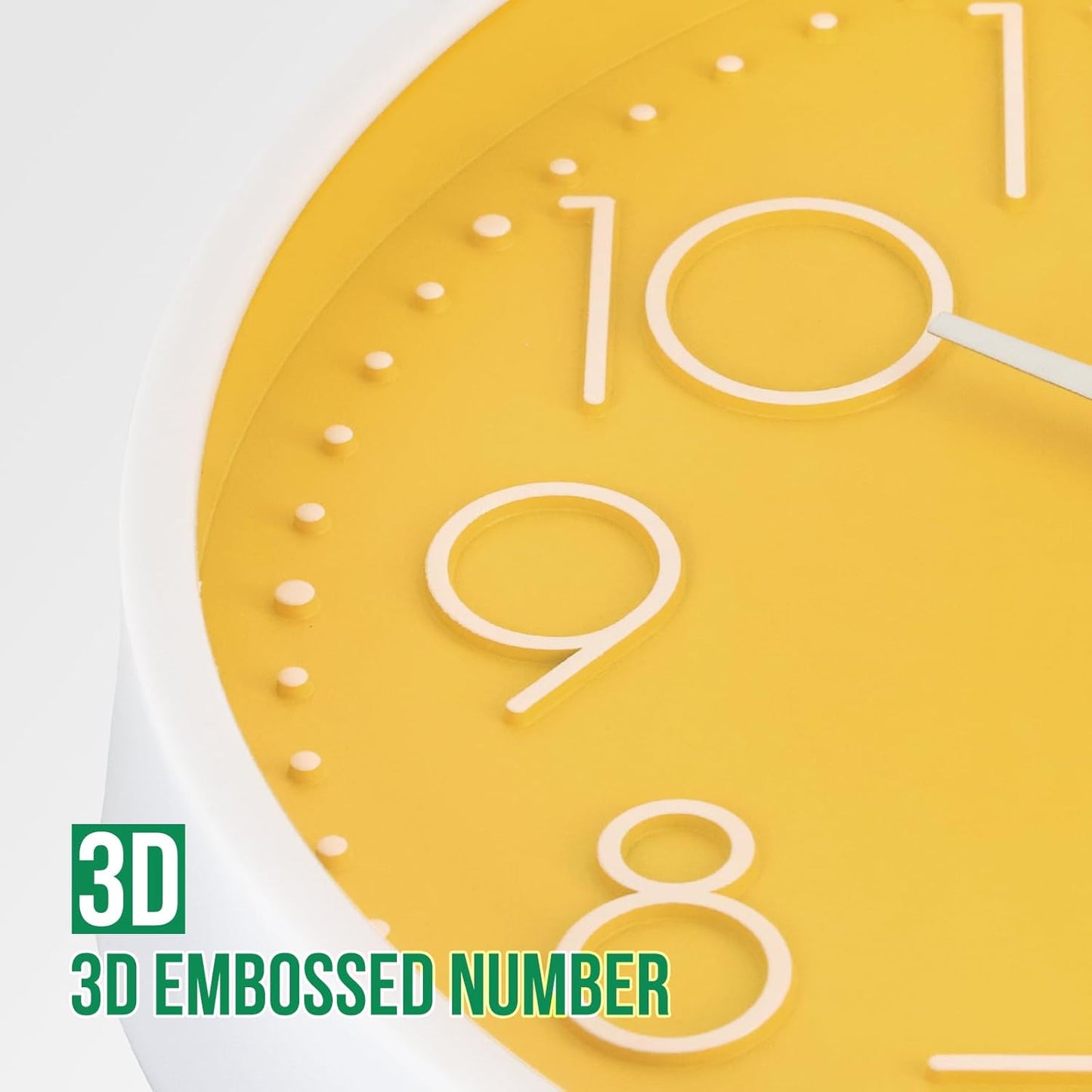 Wall Clock 12 Inch Non-Ticking Silent Modern Simple Style Round Decor Clock Gold Stereoscopic Dial Quartz Wall Clocks for Home/Office/School/Living Room/Bedroom/Kitchen