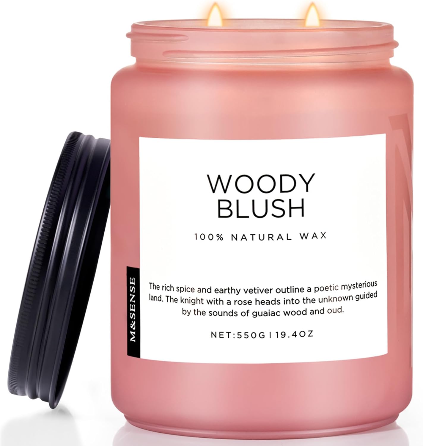 M&SENSE Eucalyptus & Mint Scented Jar Candle, Large 19.4oz Natural Soy Wax, 110-Hour Long Lasting Non-Toxic Clean Burning, Fresh Smelling Home Aromatherapy for Spa Stress Relief, Gifts for Men Women