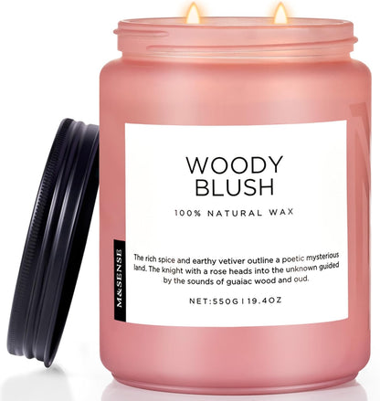 M&SENSE Eucalyptus & Mint Scented Jar Candle, Large 19.4oz Natural Soy Wax, 110-Hour Long Lasting Non-Toxic Clean Burning, Fresh Smelling Home Aromatherapy for Spa Stress Relief, Gifts for Men Women