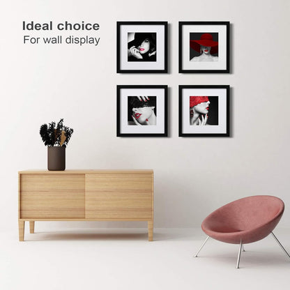 Egofine 12x16 Picture Frame Black, Covered by Plexiglass Made of Solid Wood, Display Pictures 9x12 and 11x14 with Mat or 12x16 Without Mat, for Wall Mounting Photo Frame - Colors B