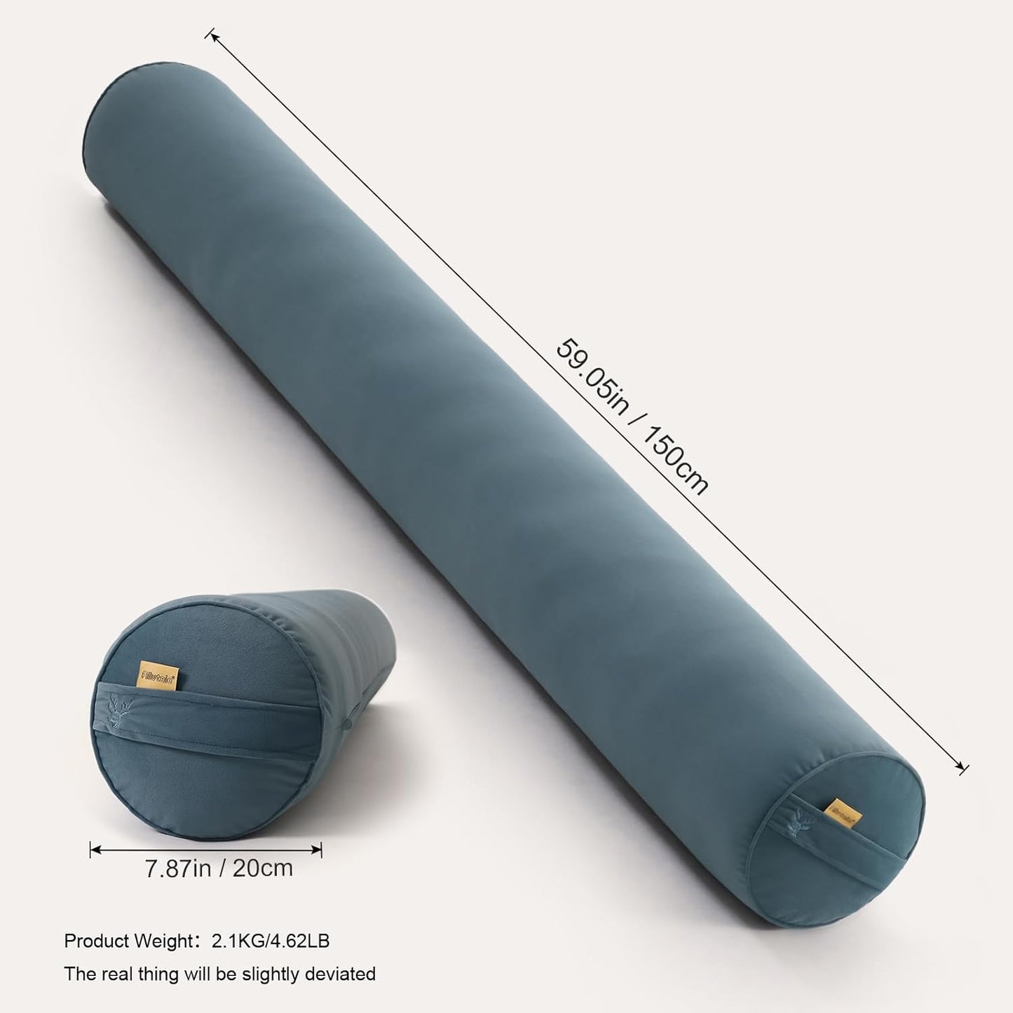 Body Pillow for Adults,Long Round Pillow,Big Cylindrical Pillow,Large Full Bolster Pillows for Side Sleepers (Steel Gray, 47.24"*7.87")