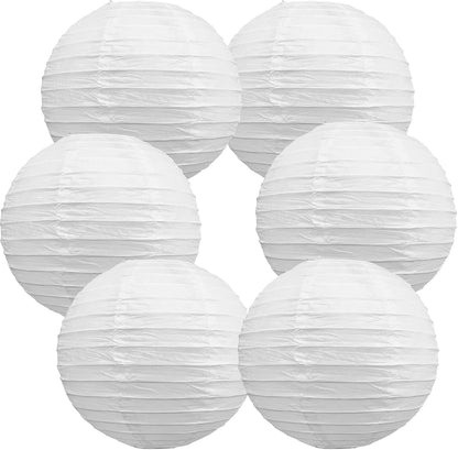 BEISHIDA 10Pcs White Paper Lanterns Decorative Chinese/Japanese Hanging Round Paper Lanterns Lamp for Birthday, Wedding, Christmas, Bridal, Home Decor, Party Decoration(Size of 4”, 6”, 8”, 10”)