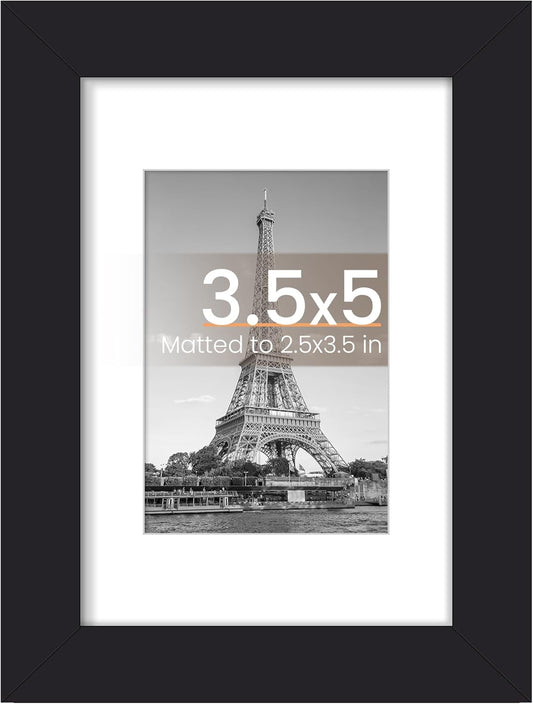 upsimples 8x10 Picture Frame, Display Pictures 5x7 with Mat or 8x10 Without Mat, Wall Hanging Photo Frame, Black, 1 Pack - Colors B